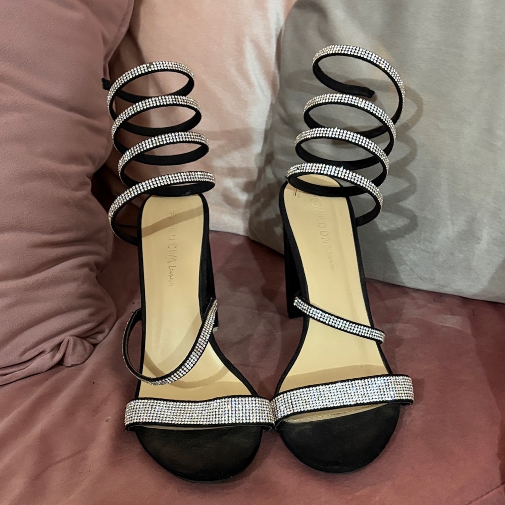 Elegant Black and Silver Women's Heels